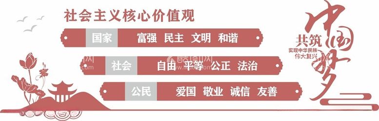 编号：83992812122104235066【酷图网】源文件下载-价值观文化墙