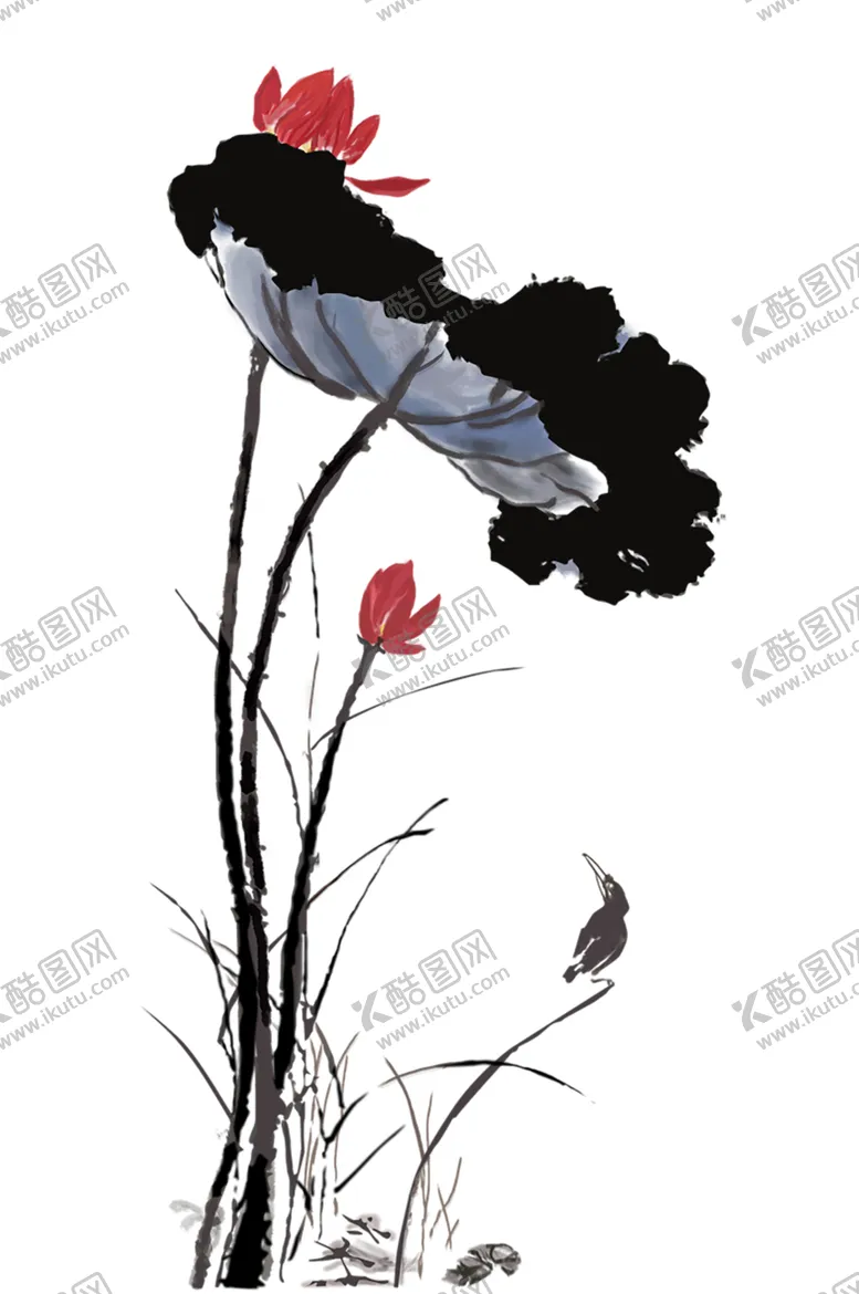 编号：99177306251249462743【酷图网】源文件下载-水墨荷花粉色荷花荷花意境