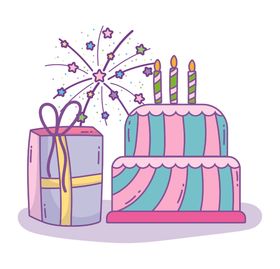 手绘卡通生日