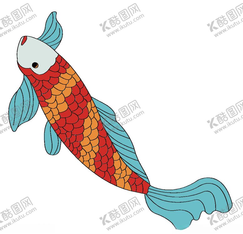 编号：75597307050317434175【酷图网】源文件下载-鲤鱼矢量元素