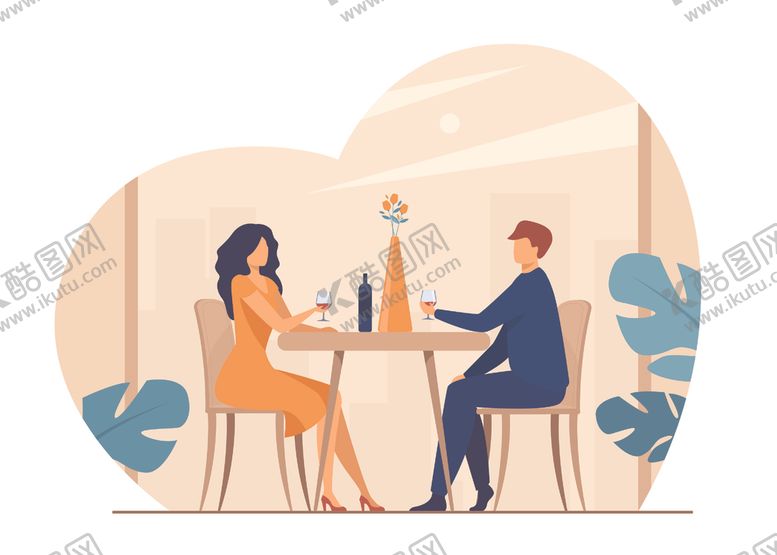 编号：92570610021149258340【酷图网】源文件下载-情侣约会场景矢量插画
