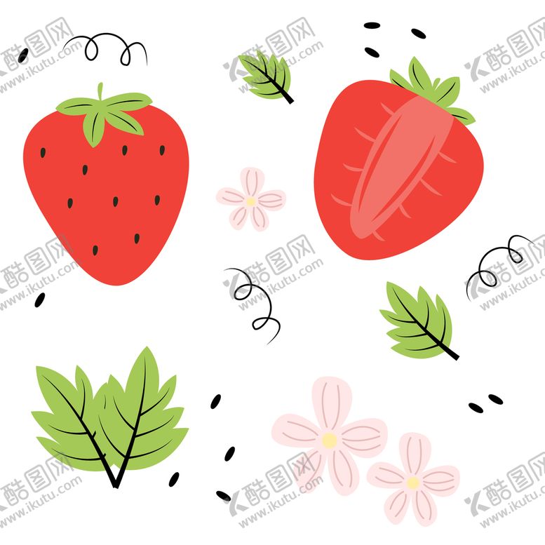 编号：92634810051238285291【酷图网】源文件下载-矢量草莓