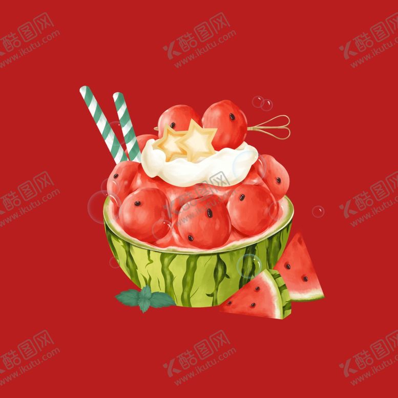 编号：32286301290234487553【酷图网】源文件下载-水果夏日西瓜