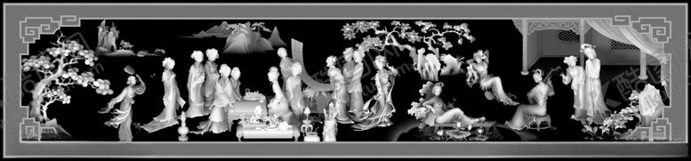 编号：18757309211142159727【酷图网】源文件下载-古代美女灰度图