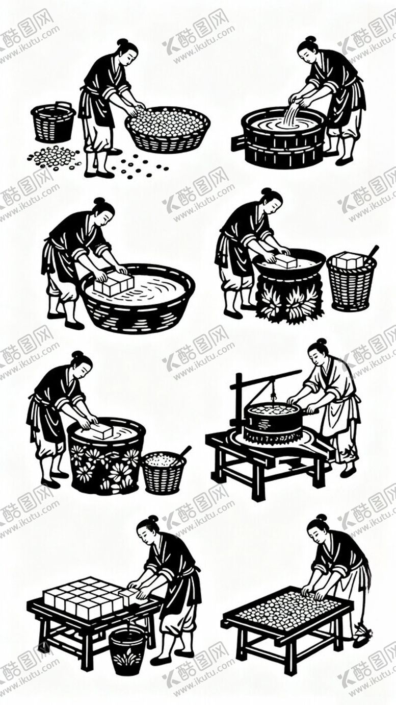 编号：75965711251507037392【酷图网】源文件下载-传统豆腐操作步骤图示
