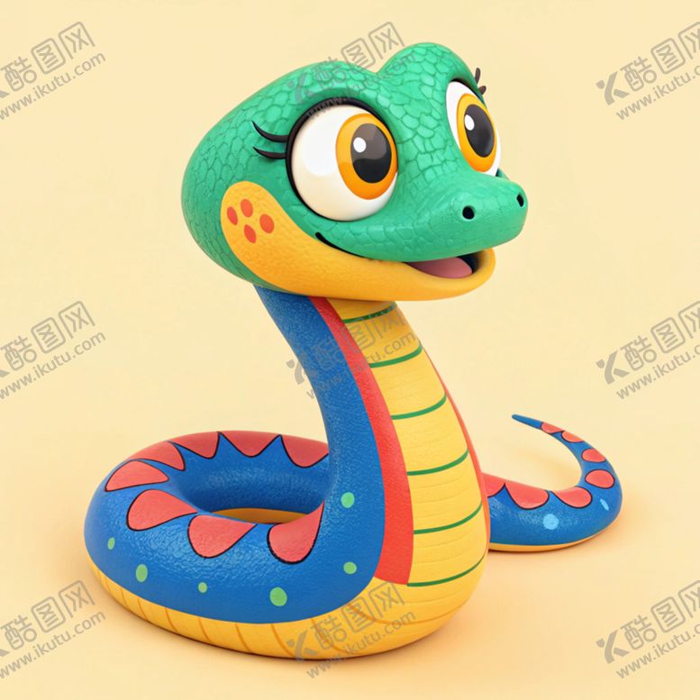 编号：43036102071800111604【酷图网】源文件下载-3d可爱卡通蛇