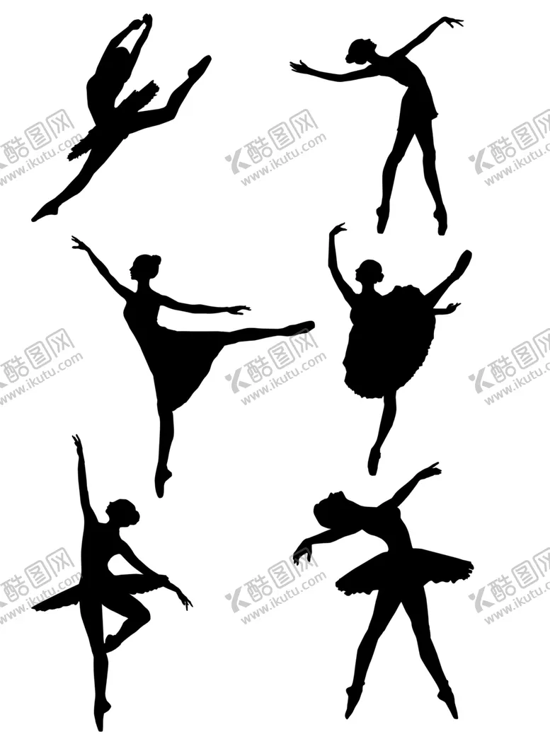 编号：64382205021322415317【酷图网】源文件下载-舞蹈班芭蕾剪影