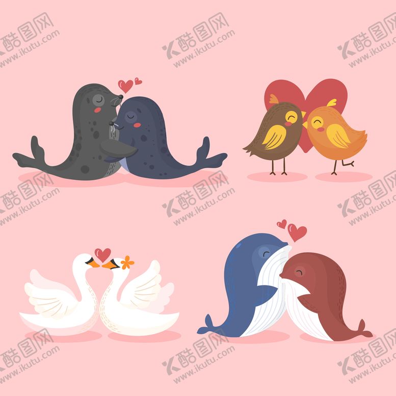 编号：15312301290520378606【酷图网】源文件下载-情人节动物