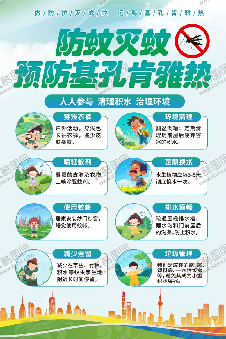 编号：33875110022221227212【酷图网】源文件下载-预防基孔肯雅热宣传海报