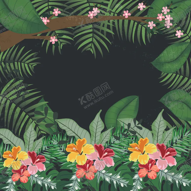 编号：59058206291135392143【酷图网】源文件下载-热带植物背景