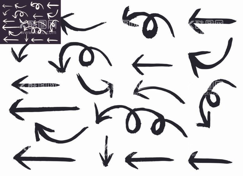 编号：16125212021122158101【酷图网】源文件下载-水墨箭头