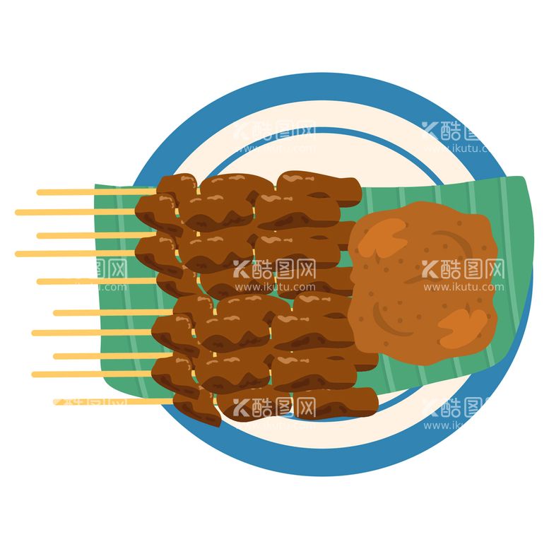 编号：23685910101655190462【酷图网】源文件下载-卡通串烧烧烤插画