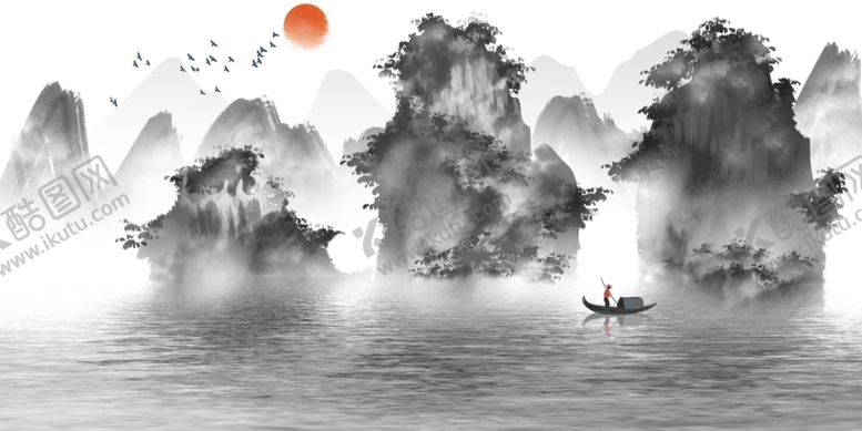 编号：64053105180725451086【酷图网】源文件下载-新中式水墨山水