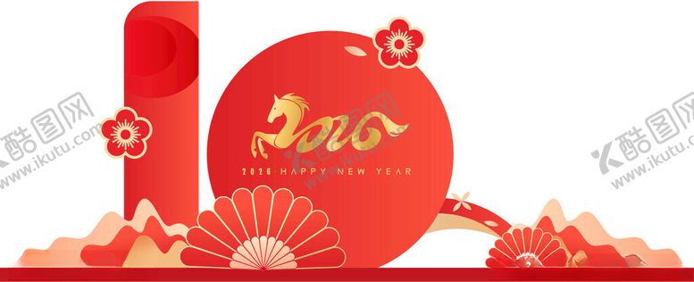 编号：86733504051133366321【酷图网】源文件下载-喜庆红色新年美陈装饰