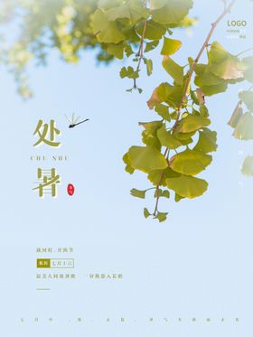 处暑小海报气氛小朋友圈节日