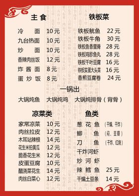 饭店菜牌