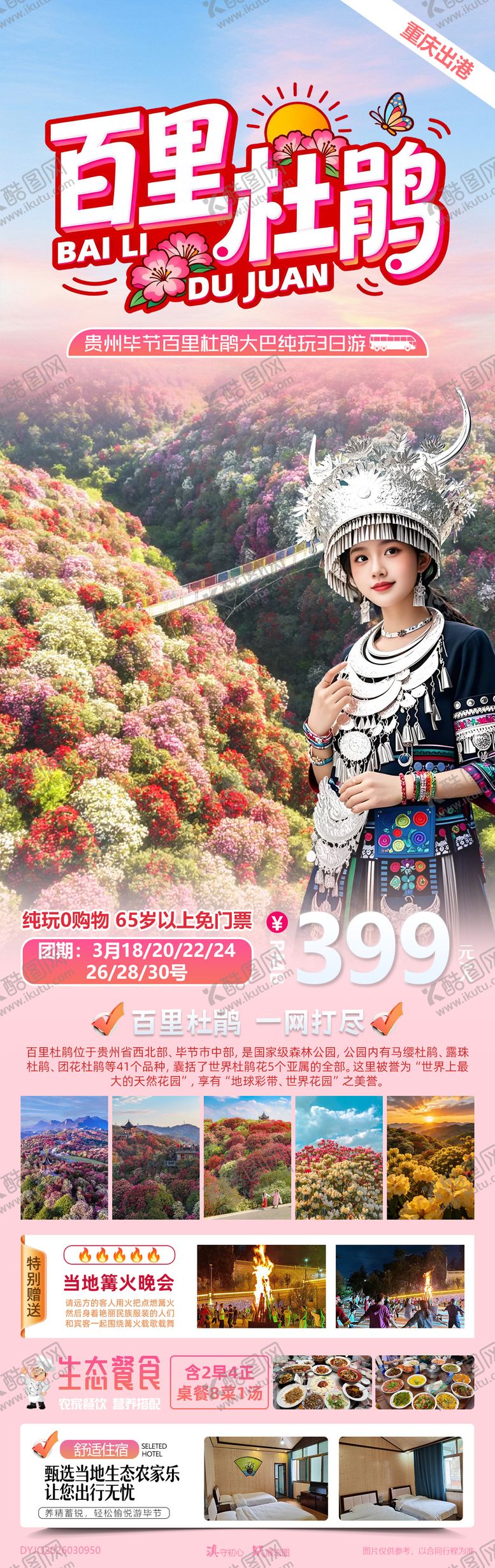 编号：67889303131922062347【酷图网】源文件下载-百里杜鹃贵州毕节百里杜鹃大巴纯玩3日