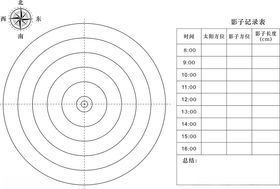 科学记录阳光下物体影子的记录表