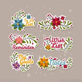 多彩卡通贴纸装饰元素