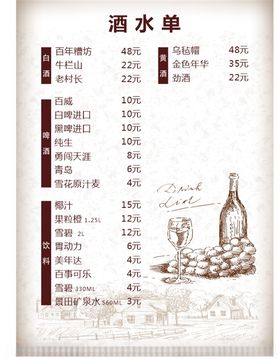 酒水单