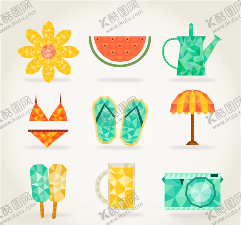 编号：53989406300911453495【酷图网】源文件下载-创意夏日图标矢量图