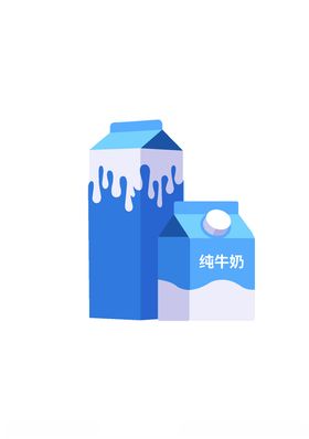 矢量卡通牛奶包装