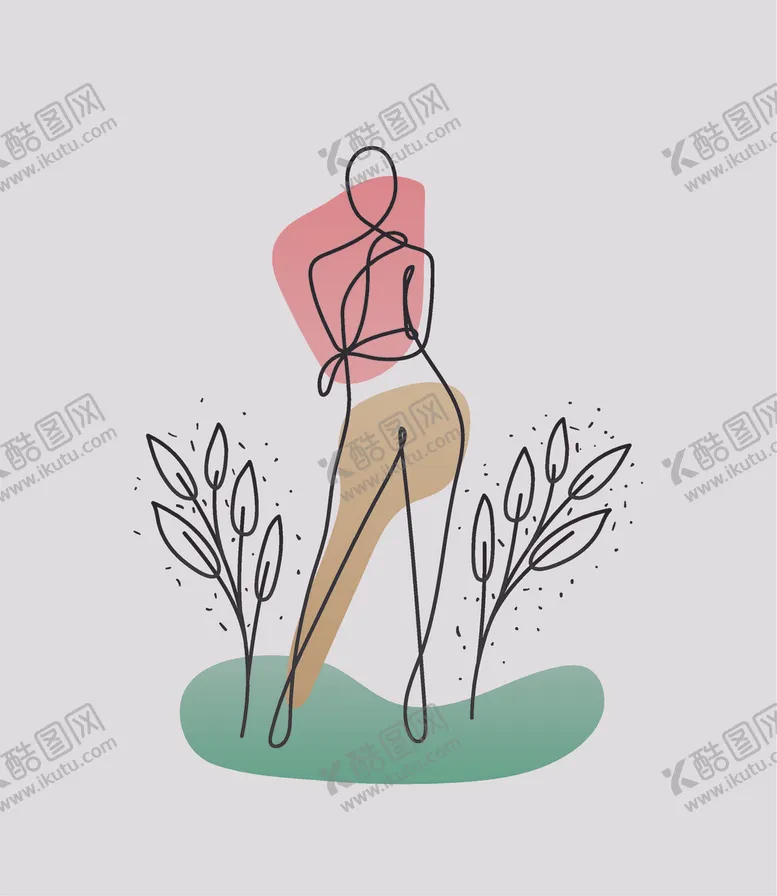 编号：45439504090753325837【酷图网】源文件下载-简笔抽象女人