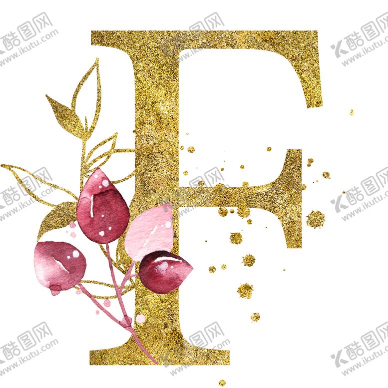 编号：89908810041950285988【酷图网】源文件下载-手绘水彩花卉英文字母logo