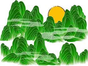 山矢量图做水墨水画水墨水画大水墨水画