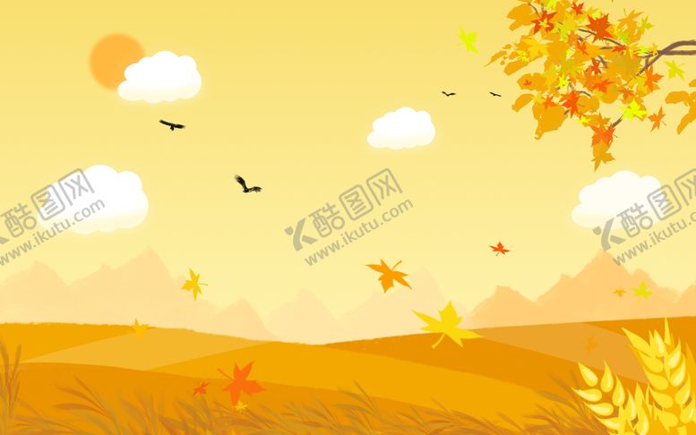 编号：51496009171043378403【酷图网】源文件下载-秋天唯美丰收插画背景
