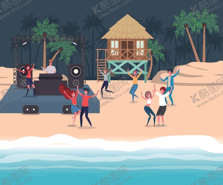 编号：44862809250539386626【酷图网】源文件下载-夏日海滩度假休闲插画