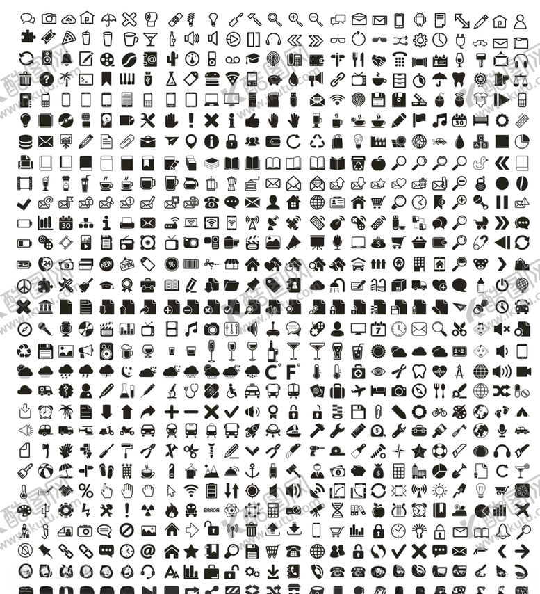 编号：80325905181531388074【酷图网】源文件下载-超实用最全矢量小图标