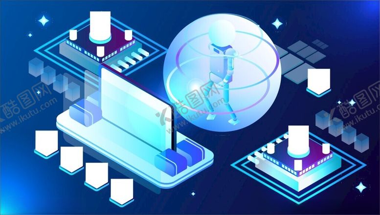 编号：11767004161855238729【酷图网】源文件下载-AI人工蓝色科技背景