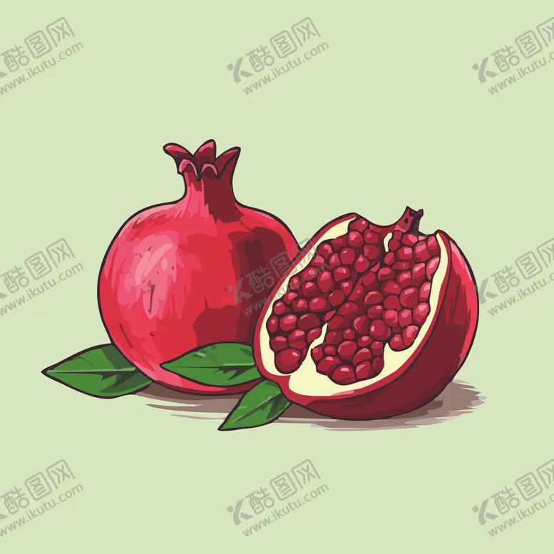 编号：28764502040346249500【酷图网】源文件下载-石榴水果手绘矢量插画