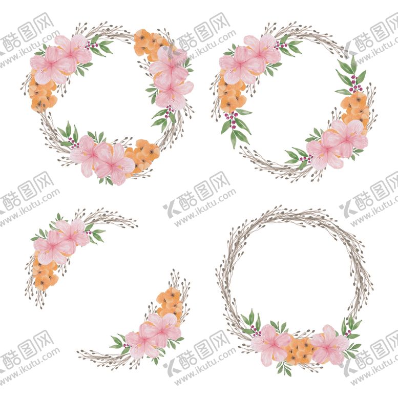 编号：82791310072112135739【酷图网】源文件下载-鲜花花环