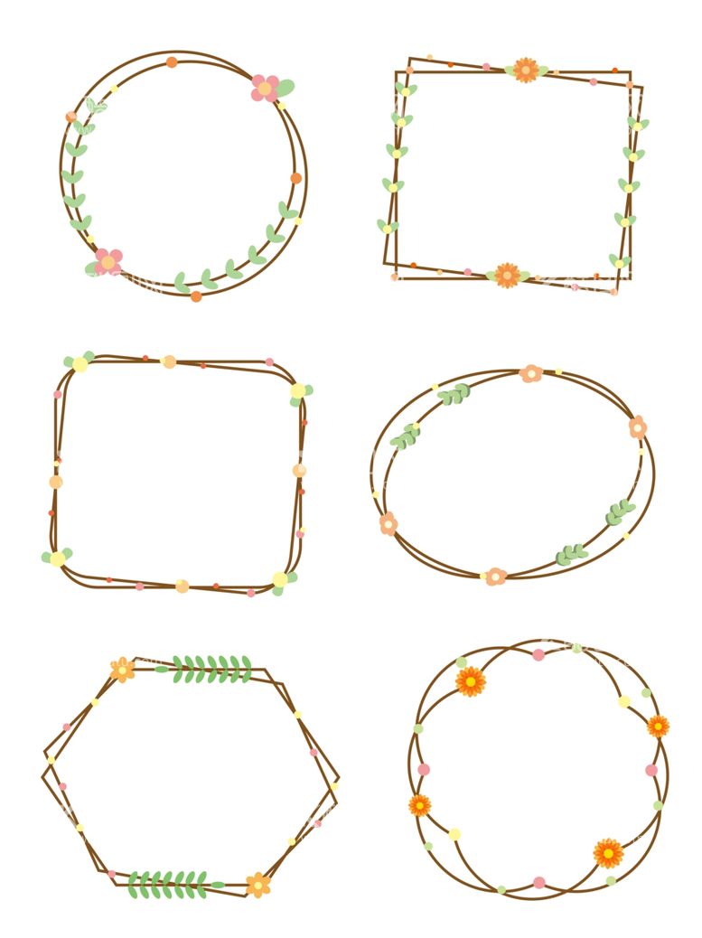 编号：79714012201405532807【酷图网】源文件下载-卡通可爱小清新手绘风花卉边框