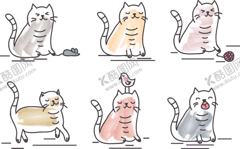 编号：25932109291407215651【酷图网】源文件下载-猫儿手绘素材