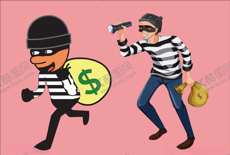 编号：77515809221437158413【酷图网】源文件下载-卡通小偷抓贼