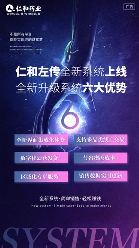 系统上线红蓝大气海报
