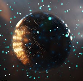 C4D模型机械球光斑点点