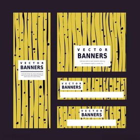 黄色条纹横幅设计模板