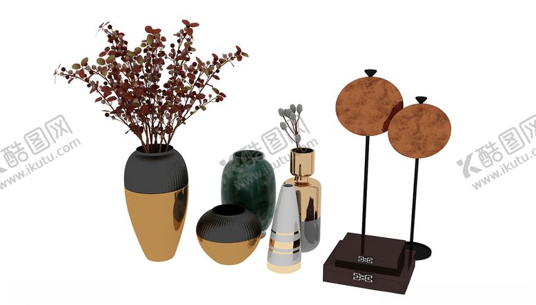 编号：59918309191909202265【酷图网】源文件下载-花瓶装饰品3d模型