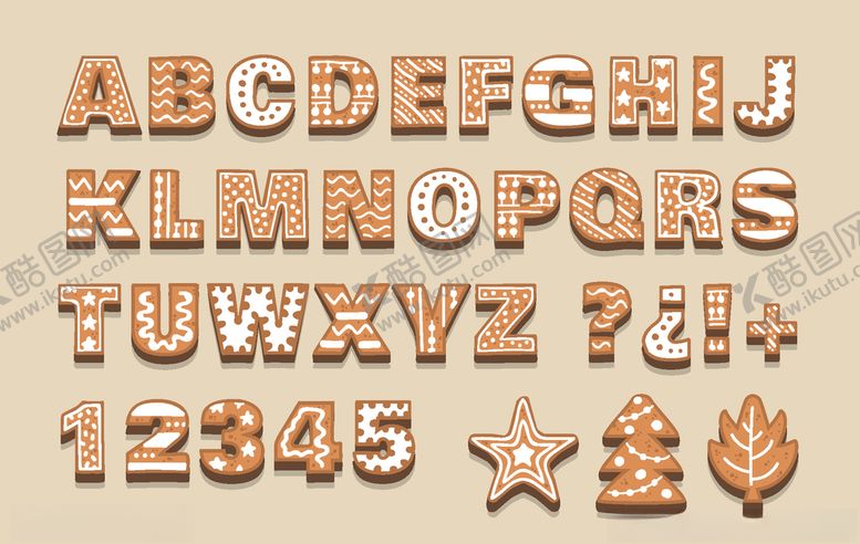 编号：77434806290638527158【酷图网】源文件下载-饼干字母