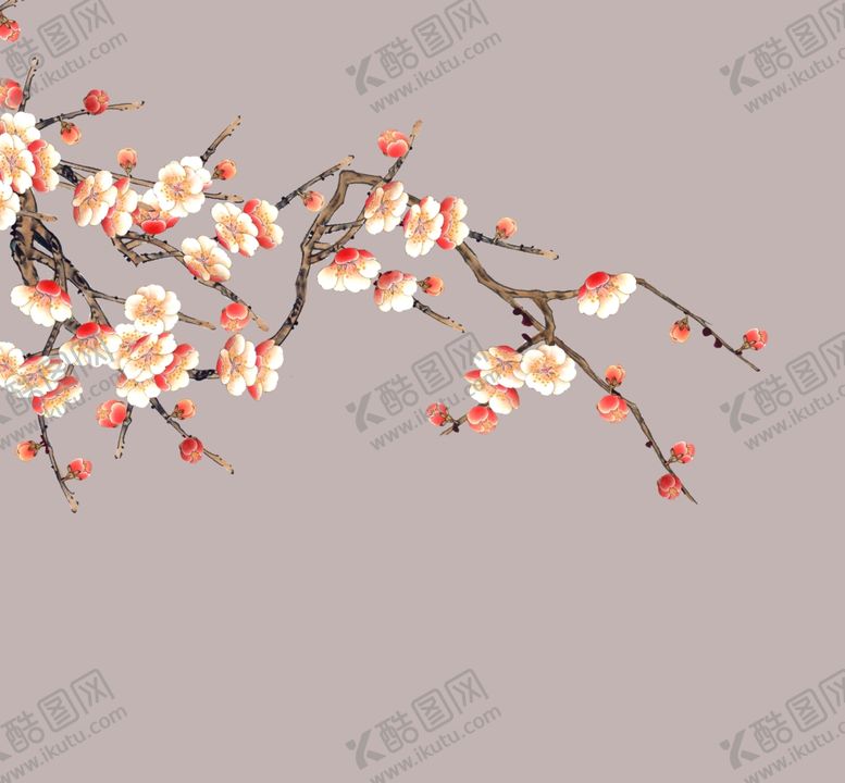 编号：49266302062134272138【酷图网】源文件下载-梅花鸟语花香新中式