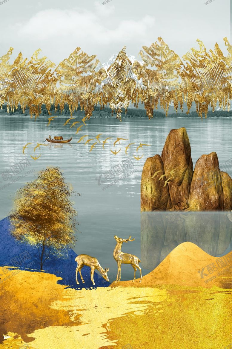 编号：74909605171922019048【酷图网】源文件下载-抽象装饰画晶瓷画玄关画