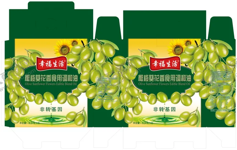 编号：50944407020708319229【酷图网】源文件下载-橄榄油包装油箱包装展开图