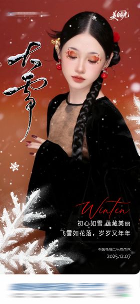 中国传统二十四节气大雪创意海报