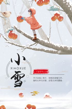 小雪中式海报