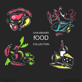 多彩手绘食物插画集合