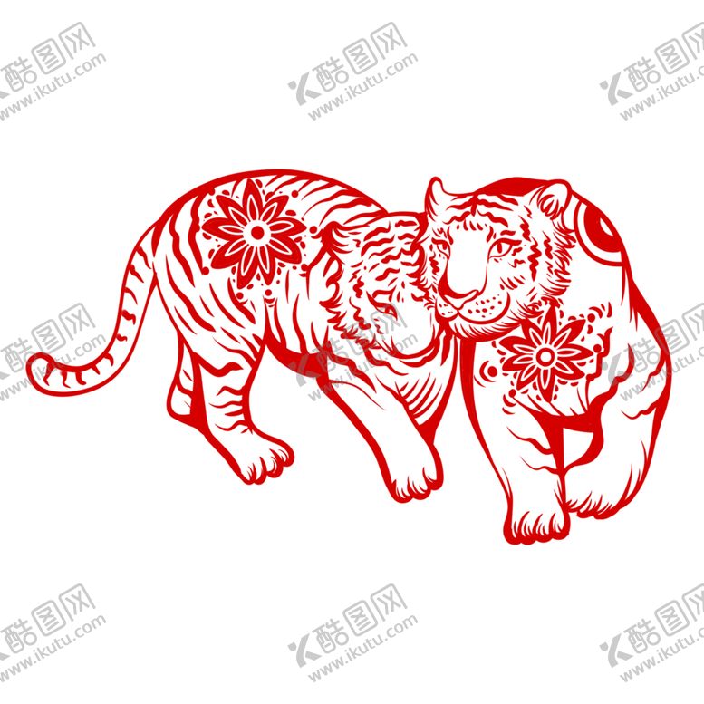 编号：54356202122324028212【酷图网】源文件下载-虎年剪纸图片 